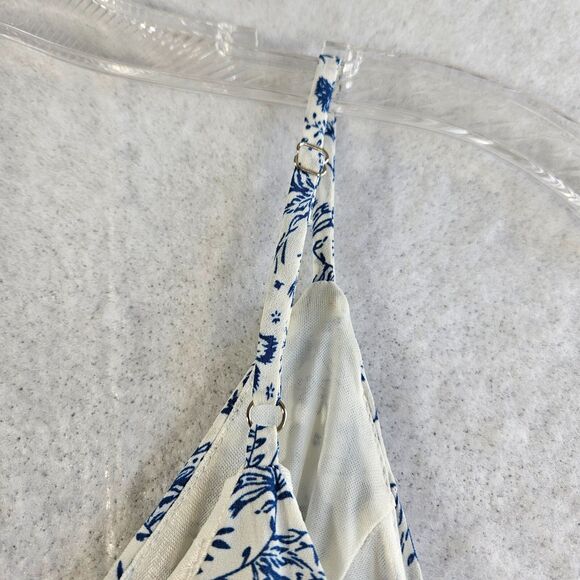 Sienna Sky Dress Womens S Button Front Floral Print Summer White Blue Strappy - Picture 9 of 16